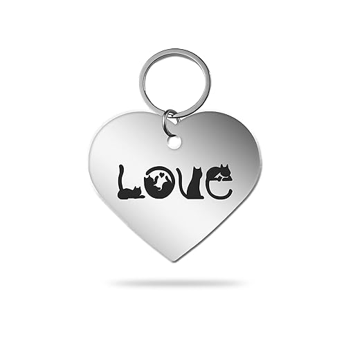 MACOS Engraved Personalised Heart Pet Tag for Dogs and Cats [Chrome]
