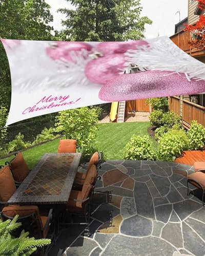 Sun Shade Sail 14' x 18', Merry Christmas Large Heavy