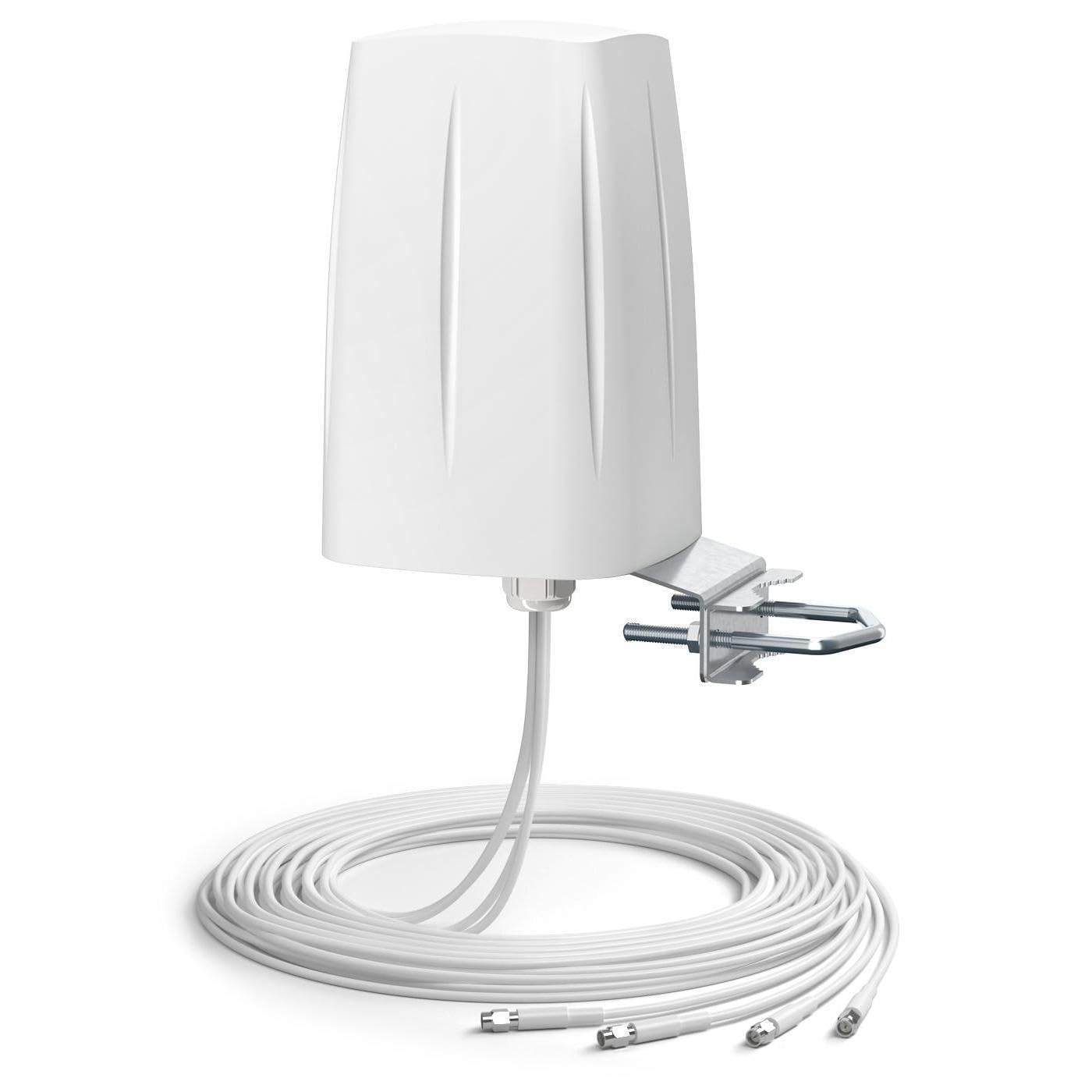 Quomni 5g/lte Global Mimo4x4, 10m, Antenna Omnidirectional Wide Band Lte Mimo 4x4, 600-6000mhz, Sma [ao5g4-G1] Antenna Di Rete Antenna Omn