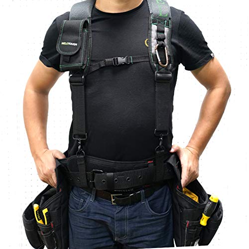 Image of MELOTOUGH Gel Tool Belt Suspenders Work Belt Suspenders with Gel shoulder pad for Electrican /Construction /Farmer (Trigger Snap Hook end work Suspenders)