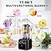 Commercial Blender for Smoothies 2200W, 80 Oz, 15 Speeds, 6-leaf Stainless Steel Blade, Heavy-Duty Commercial Blender for Smoothies, Ice Crush, Shakes, Self-Cleaning, Black