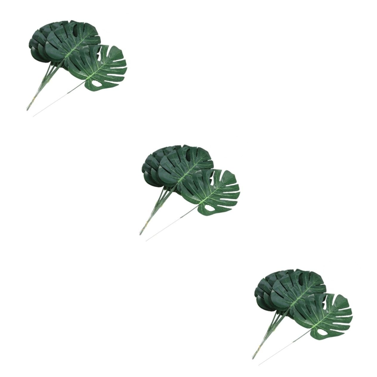 Amosfun 3 Set Di Foglie Di Monstera Artificiali Foglie Di Simulazione Realistiche Tropicali Artificiali Per La Decorazione Della Casa Finte Verdi 20 Pezzi * 3