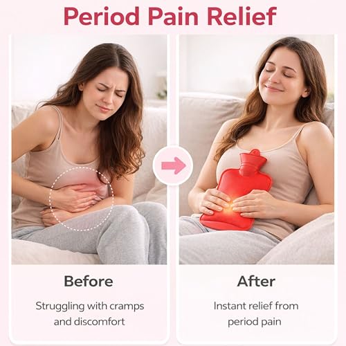 Image of Premium Rubber Hot water Bag for Instant Period Pain Relief| 2000 ML (Green)