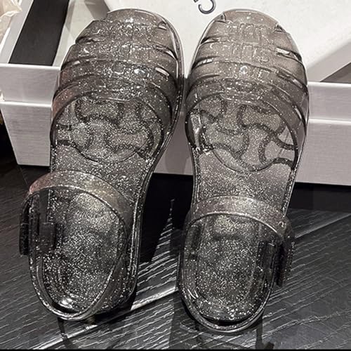 Jelly Sandals for Girls,Closed Toe Princess Costume Summer Dress Shoes Gladiator Water Beach Flat Sandals2