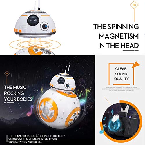 8-Inch 2.4G RC BB-8 Rolling Astromech Droid Remote Control Robot SW - The Rise of Skywalker Action Figure Ball Toys with Music Sound Box