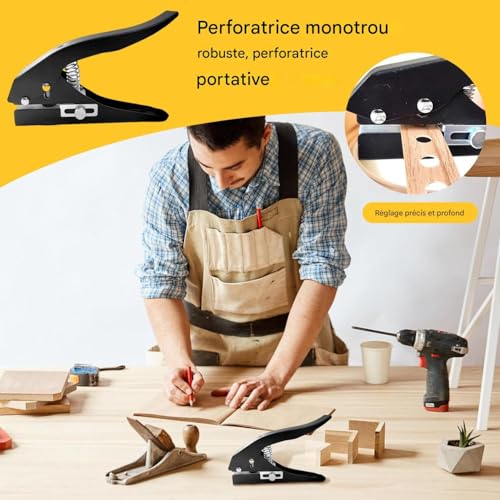 Perforateur à papier portatif pour carton fin et cartes - 3