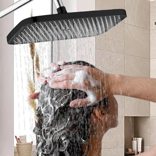 Pomme de douche effet pluie grand format avec jet réglable haute pression