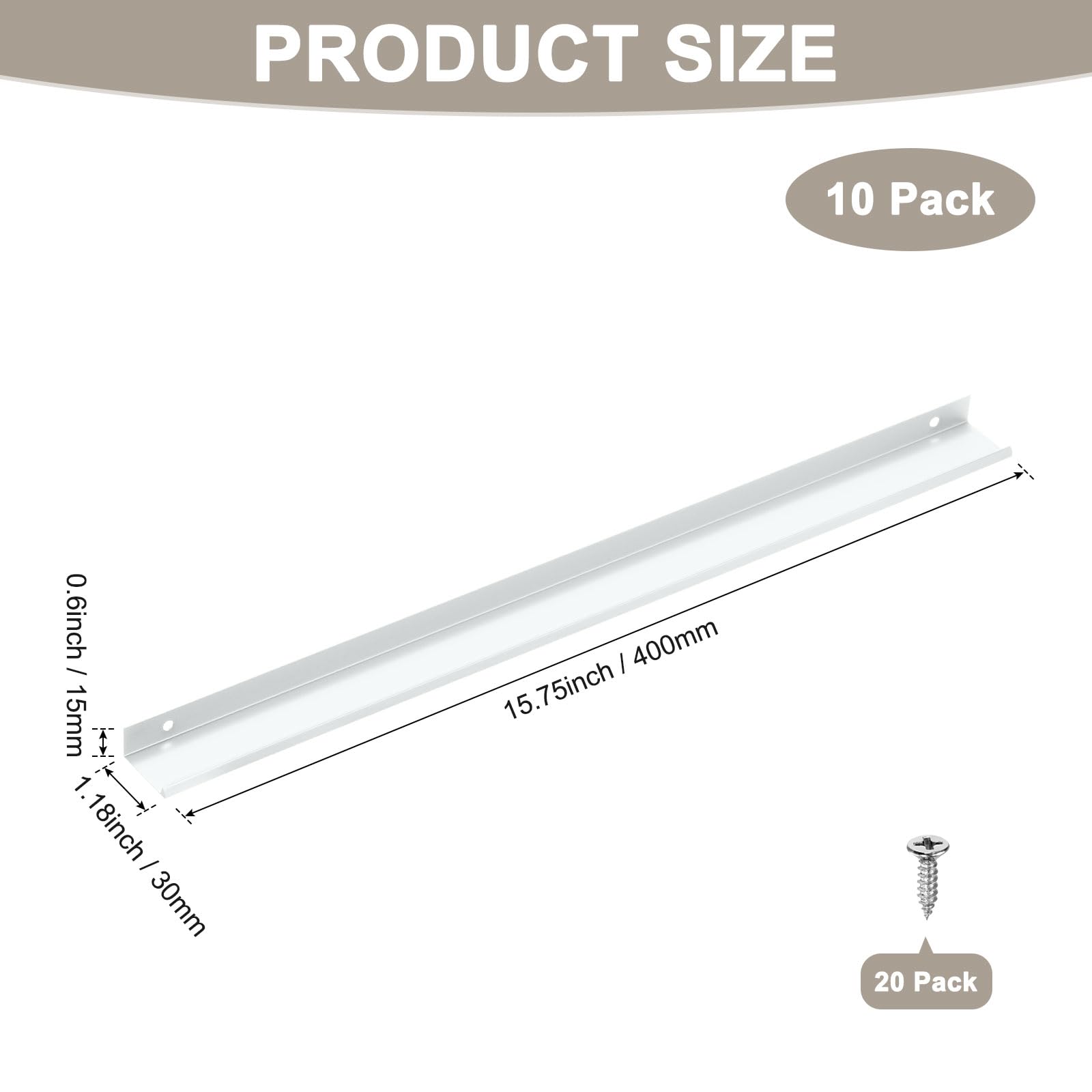 M METERXITY 10-Pack Cabinets Drawers Edge Pulls - Image 3