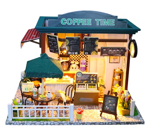 KavRave Miniature Dollhouse Kits,DIY Miniature Dollhouse Kit Plus Light Music Movement,1:24 Scale Wooden Dollhouse Kit,Miniature House Kit with Dollhouse Furniture,DIY Toy Adult Teen (CY-Dollhouse2)