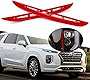 Xotic Tech 2Pcs Exterior Front Fog Light Driving Lamp ABS Molding Cover Trim Compatible with Hyundai Palisade 2020-2022, Red