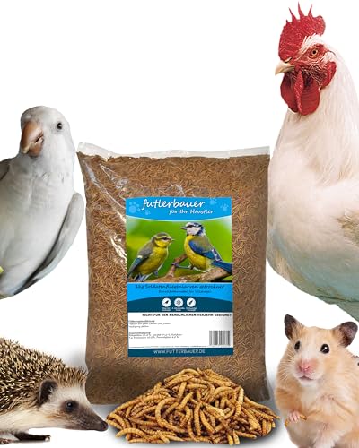 Futterbauer 1kg Soldatenfliegenlarven getrocknet, Premium Vogelfutter, Fischfutter, Futter für Reptilien und Nager, Proteinreiches Naturfutter wie Mehlwürmer
