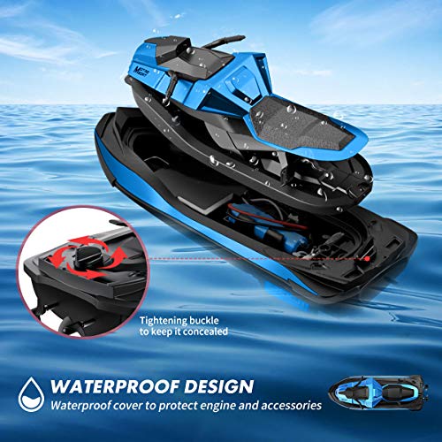 JJRC Remote Control Boats Motorcycle for Pool and Lake, 2.4GHz Speedboat for Kids with 2 Batteries 40mins Playing Time, Low Battery Reminder, RC Boat Toy for Kids(Green) - Thumbnail 5