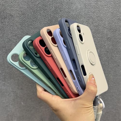 Support de bague en silicone liquide haut de gamme pour iPhone 16 Plus gris