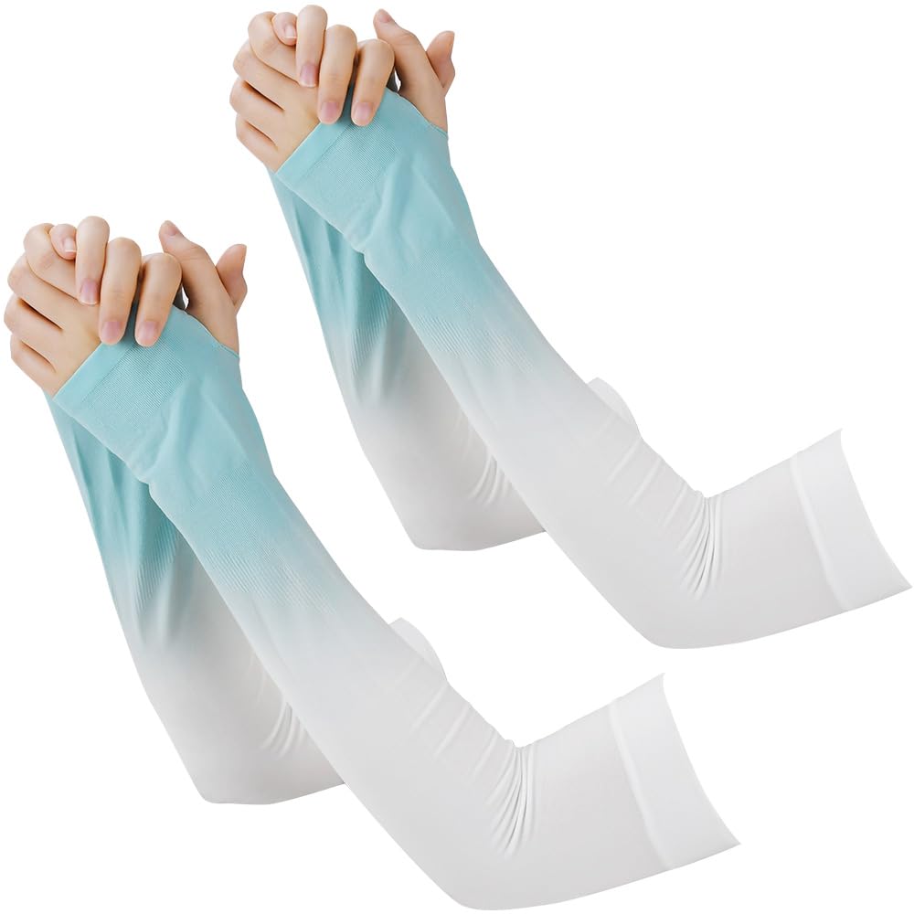 2 Paires Manchettes de Bras avec Gant Homme Femme Manchettes de Bras Extensible