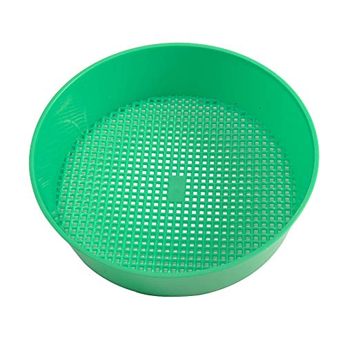 Cleme und Garden Sieve Riddle Riddler Soil Sifter Mesh Gardening Tool(20.8x18.4x5.3cmGreen)