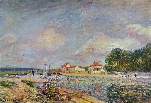 Impression d'affiches le barrage d'Alfred Sisley portrait art toile déco murale 60x90