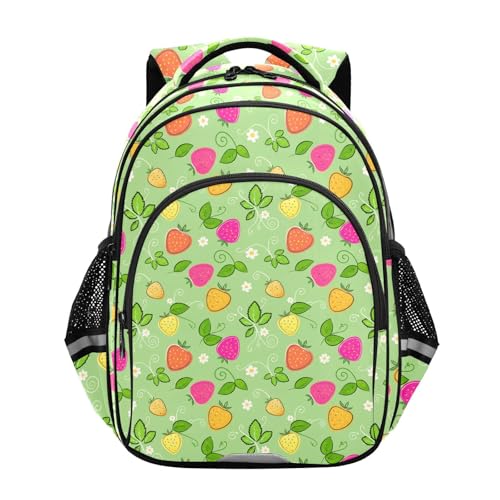 Emelivor Strawberry Flower Light Kids Backpack Cute School Backpacks Toddler Bookbag Daypacks for Kids,M