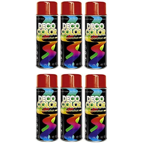 Fahrzeugteile Hoffmann 6er Sparpack DC Lackspray glänzend 400ml nach RAL freie Farbauswahl (6 Dosen in feuerrot Glanz RAL 3000)