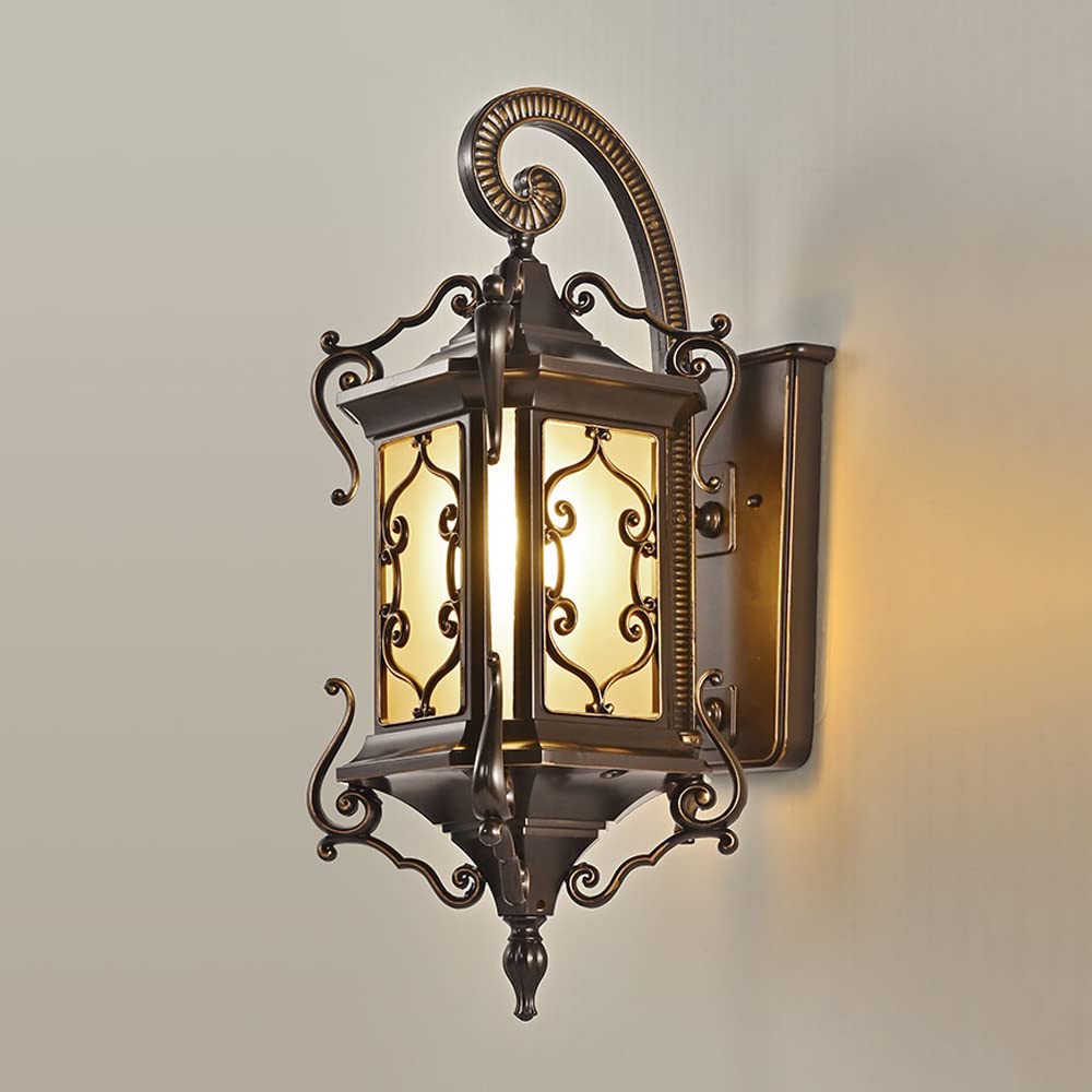 Lanterne murale d'extérieur antique E27 applique étanche en verre