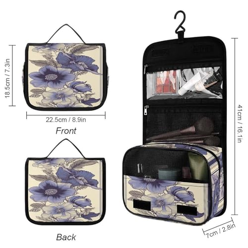 Trousse de toilette suspendre en polyester robuste violette - 2