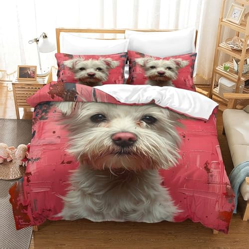 Housse de couette chiot blanc super douce et résistan - 3