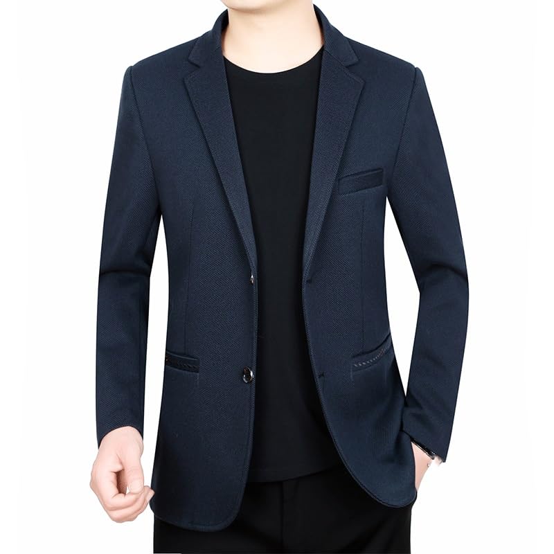 Mens Blue Vintage Blazers Tweed Sport Coat Regular Fit Suit Jacket for Daily Party Business