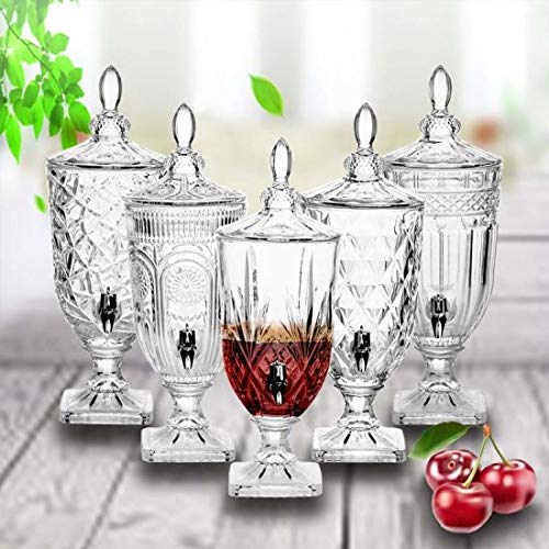 Image of Premium Water and Juice Glasses Set of 6 300 ML and 2.8 Liter Bevarage Dispenser with Stainless Steel Tap 1 piece, Set for Dining Table,Party,Gift Set,All pourpse use (7 piece) (MT-23)