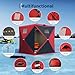 FinerFurnis Portable Pop Up Ice Fishing Shelter with Insulated Tent, Windproof Hub Design, 2-3 Person Capacity, 25 Sq Ft Fishable Area, Includes 49Ft LED Light Strip for Enhanced Visibility