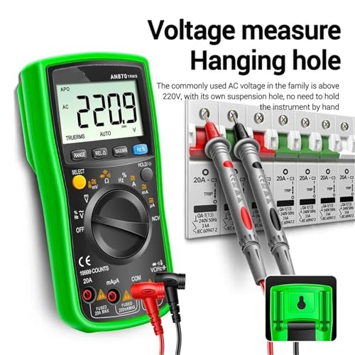 Multimètre numérique AN870 True RMS 19999 points testeur de tension rouge AC/DC - 2