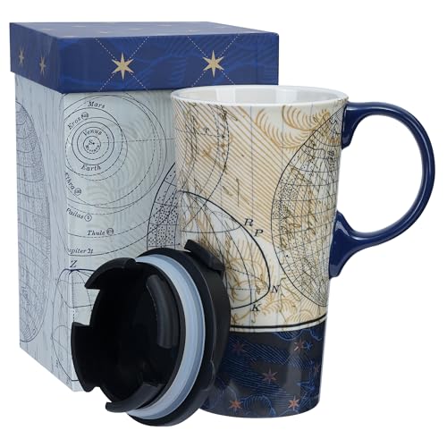 Topadorn Ceramic Travel Mug Coffee Cup with Sealed...