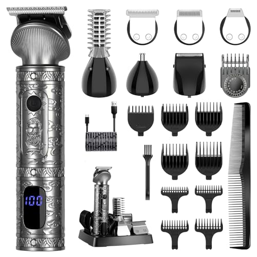 Surker Haarschneidemaschine Set Profi Haarschneider Herren Präzisionstrimmer Barttrimmer Bartschneider Rasierer Herren T-förmiger Trimmer Nasenhaartrimmer Körperhaartrimmer 7 in 1 Surker Haarschneidemaschine Set Profi Haarschneider Herren Präzisionstrimmer Barttrimmer Bartschneider Rasierer Herren T-förmiger Trimmer Nasenhaartrimmer Körperhaartrimmer 7 in 1