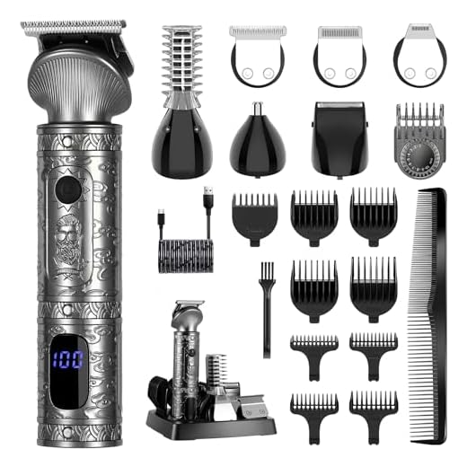 Surker Beard Trimmer for Men Recortadora de Barba Afeitadora Electrica Hombre Cortapelos Hombre Maquina de Cortar Pelo Hombre Recortador para nariz orejas y cejas Corporal Cortadoras de Facial 7 en 1
