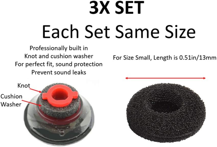 3X Ultra Comfort Eartips Ear Buds Replacement Earphone Ear Tips Kits Earpads Foam Set Cushion for Plantronics Voyager 5200 5220 5210 Series Bluetooth Headset Headphone (Small S)