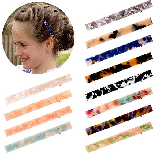 12 Pieces Resin Hair Clips Acrylic Hair Clips Alligator Duckbill Clips Marble Pattern Hair Barrettes for Women Girls Party and Daily Use