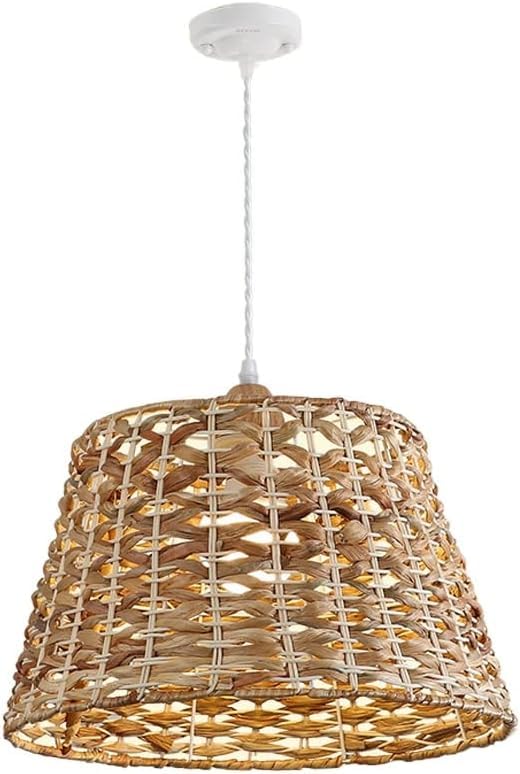 Suspension rotin E27 luminaire décoratif d'intérieur lustre tressé main