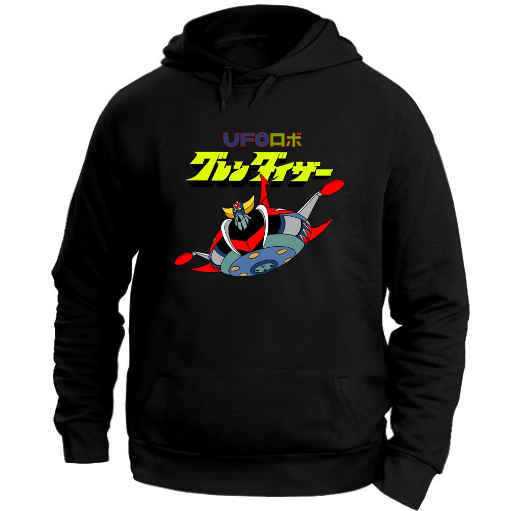 Felpa con Cappuccio Atlas UFO Robot Anime Manga Cartoon Videogame Goldrake