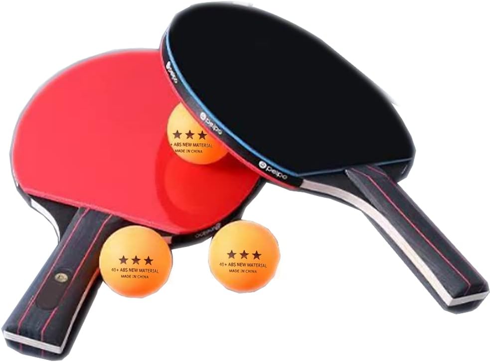 Ping Pong Paddles 6-Star High-Performance Set *2and 3-Star Ping Pong Balls *3,Premium Table Tennis Paddles with Storage Bag Soft Sponge Rubber Table Tennis Rackets Set For Sport Games