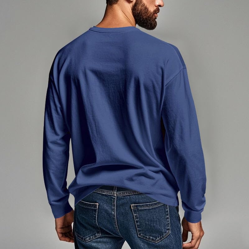 Men's Henley Shirts Long Sleeve Button T-Shirt Fashion Casual Slim Fit Tees with Pocket3