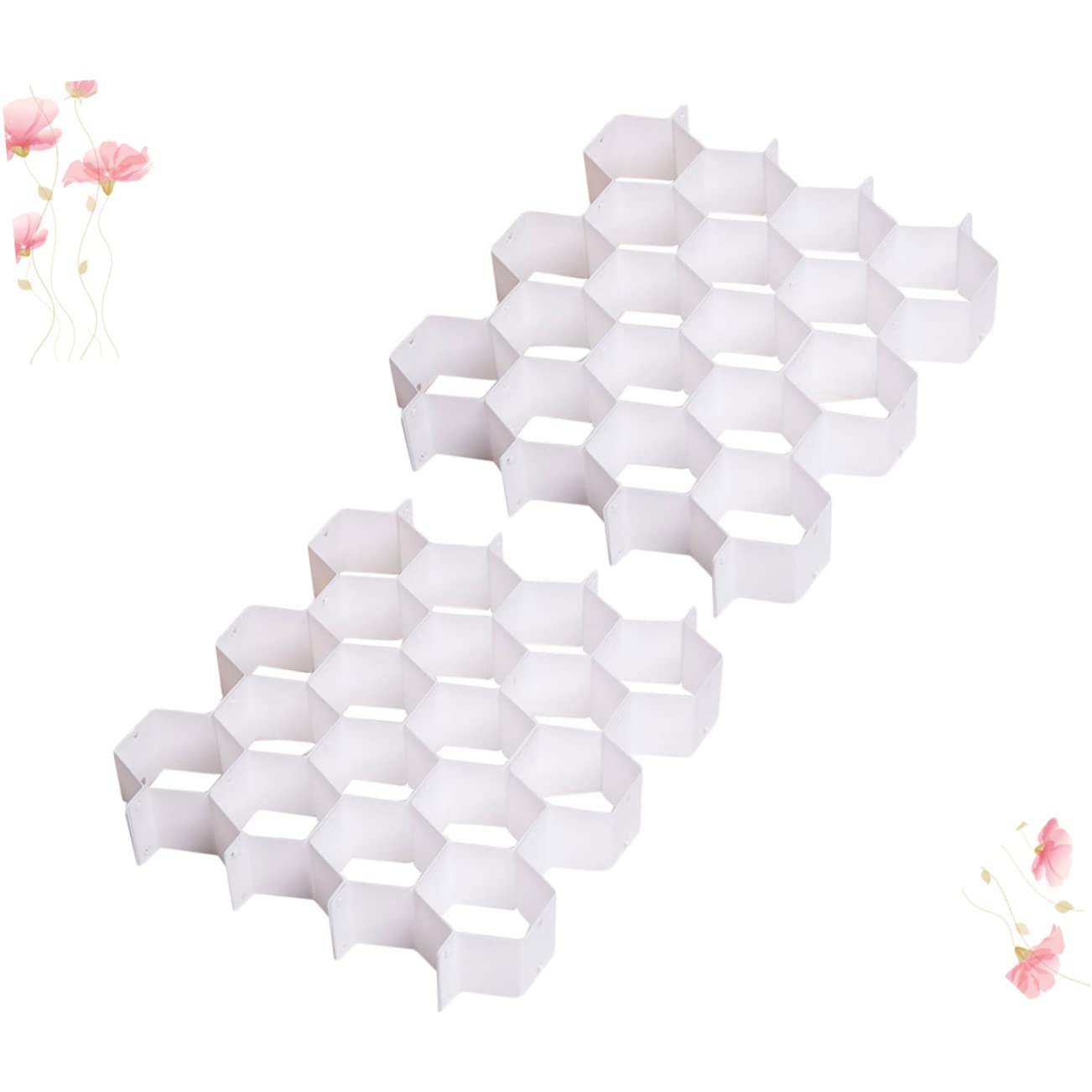 MAGICLULU 2sets Separatore in Plastica Design Nido d Ape Divisore Combinazione Libera per Trucco Calzini Intimo Riporre Piccoli Oggetti e Oggetti di Cucina