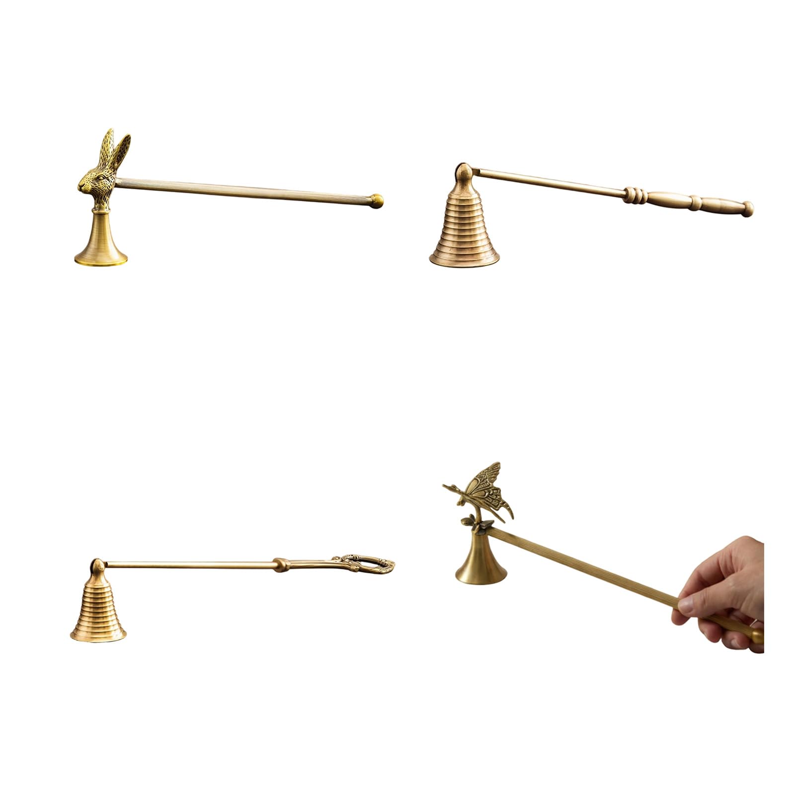 Spegnitoio a campane con manico per candele e stoppini per spegnere stoppini fiamma in modo sicuro Candlesnuffers Wicks Snuffer