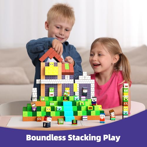 GobiDex Magnetische Bausteine 2.5 cm 100 Stück - Zomblock Magnetbausteine für Kinder, Magnetblöcke Spielzeug & Knobelspiele, Kreatives Geschenk für Jungen und Mädchen ab 3 Jahren, 2025 Neu