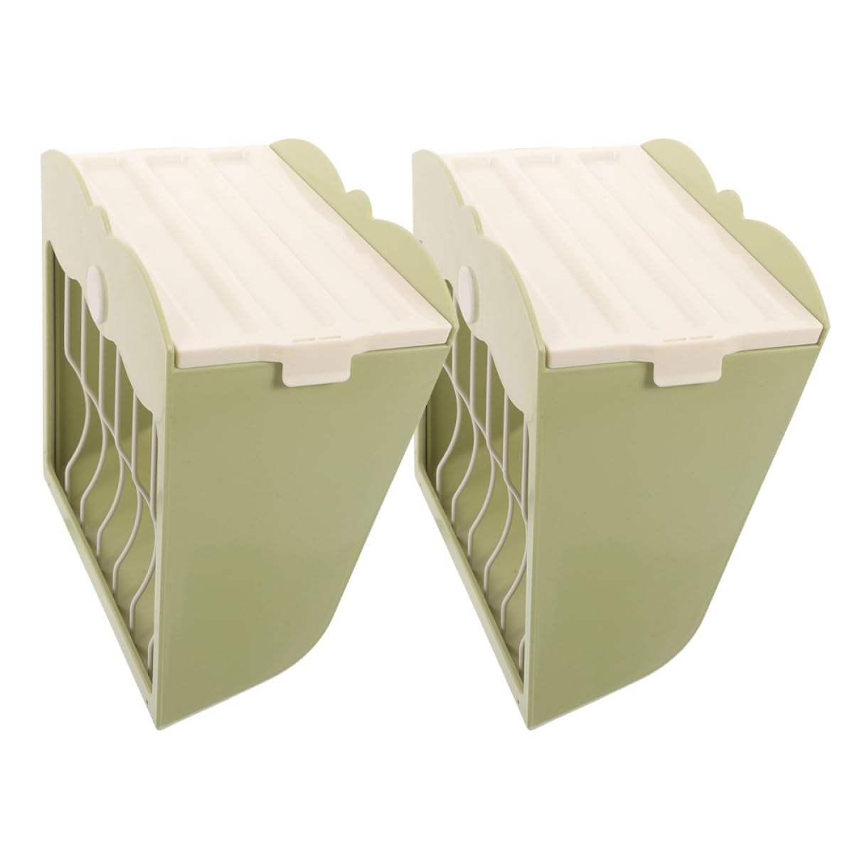 ibasenice Lot de 2 Mangeoires à Foin en Plastique Vert pour Hamster et Cochon D’Inde, Garde la Nourriture Propre et Bien Organisée Cage