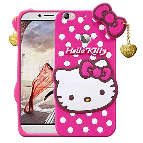 Image of Unirock Hello Kitty Back Case Cover for LeEco Le 1S| 3D Cute Hello Kitty Case |Soft Silicone Rubber Back Cover with Pendant Kitty Cover for LeEco Le 1S (Pink)