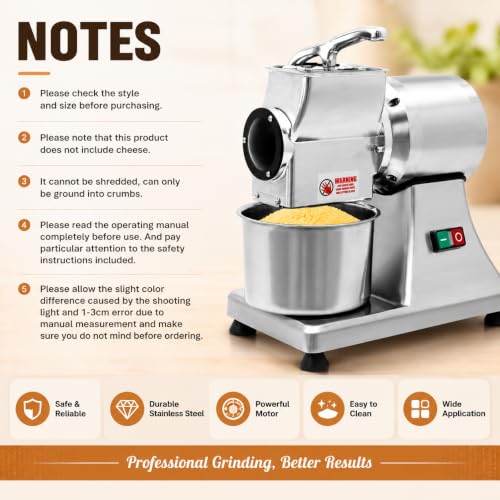 Máquina eléctrica para rallar queso 110V 550W motor cobre miniatura 6