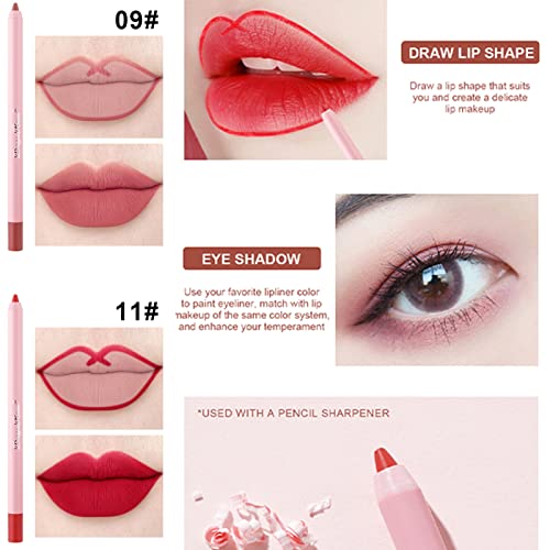 Orange Matte Lip Liner Pencil Lipstick Set,Long Wear Lip Liner Pen Velvet Creamy Matte Lip Stick Waterproof Lip Pencil Matte Lip Crayon Long Lasting Lip Liners High Pigmented Smooth Lip Colors Smudge Proof Lipstick Kit For Women (#7) #TOP5