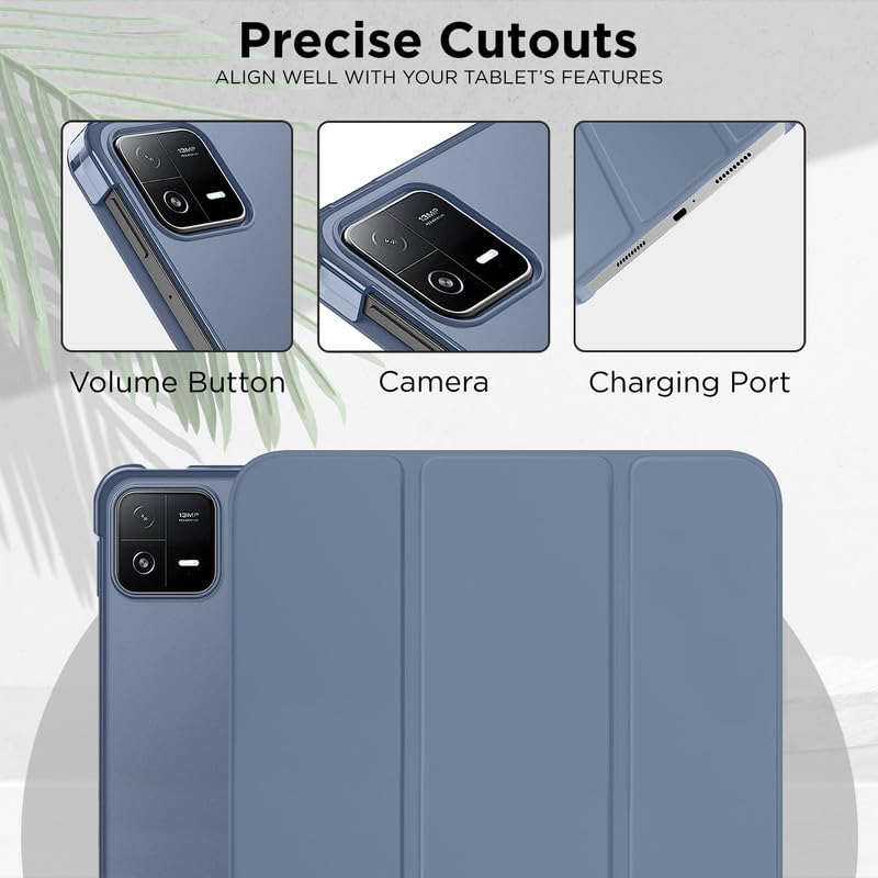 Image of Robustrion Cover for Xiaomi Mi Pad 6 Cover Case Flip Case Cover with Transparent Back for Xiaomi Pad 6 Cover 11 inch [Auto Sleep Wake Support] - Blue Grey