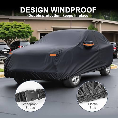 Image of X AUTOHAUX Car Cover for BMW X1 2009-2025 Aluminum Film Outdoor Waterproof Sun Rain Snow Hail Protection with Driver Door Zipper