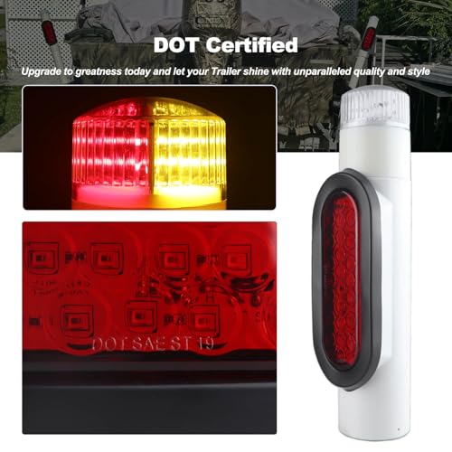 XtraGlow Boat Trailer Guide on Post Pipe Light Set DOT Approved Submersible Boat Trailer Guide Pole Lights for 2-3/8" PVC Pipe LED Lights for Boat Trailers Waterproof 2Pcs White by XtraGlow - Image 2