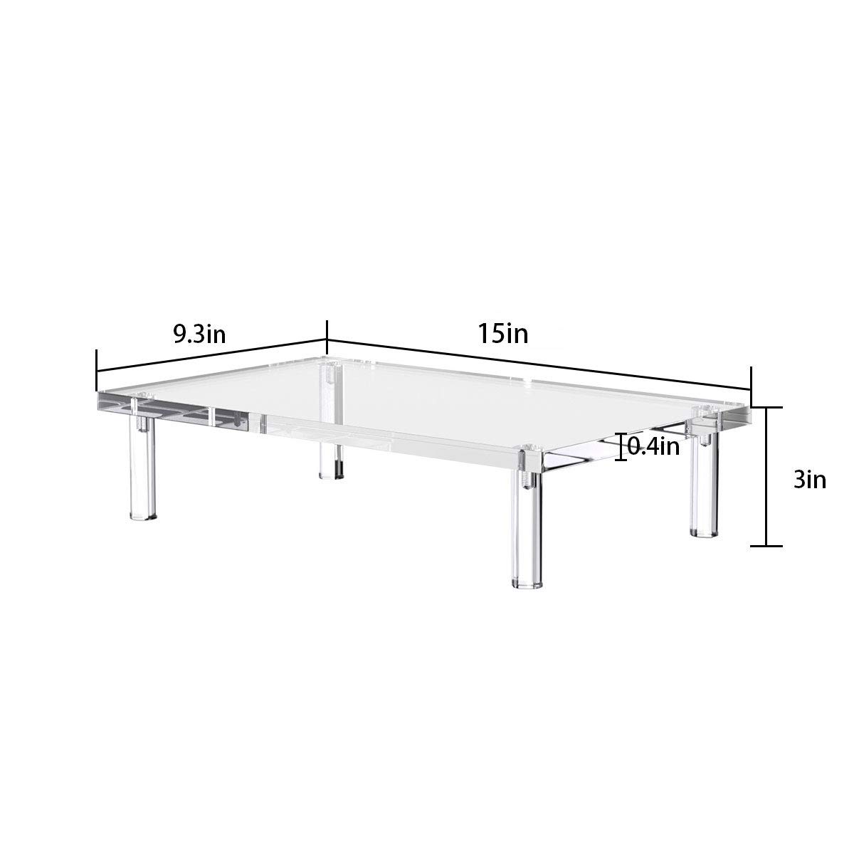 NIUBEE Computer Monitor Stand, Acrylic Monitor Stand Riser, Desk