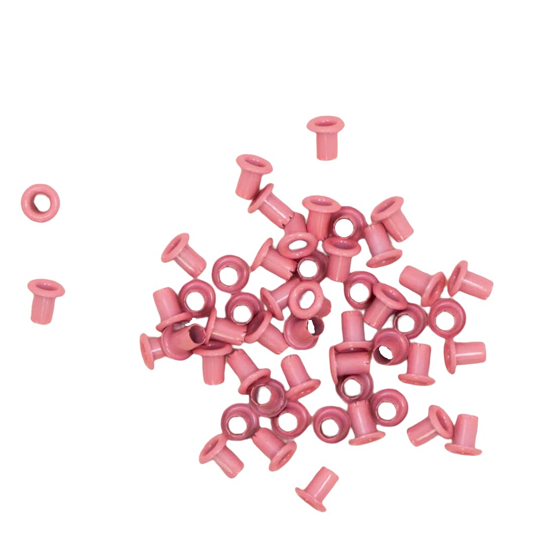 Craftelier - Pack of 50 Mini Eyelets Ideal for Cardmaking, Scrapbooking and Crafts | Suitable for Various Materials | Size Approx. Inner Diameter 3 mm and Outer 5 mm - Bubblegum Pink